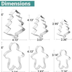 Cookie Cutters 6 PCS, Christmas Cookie Cutters by JOB JOL , 3'' to 5''

