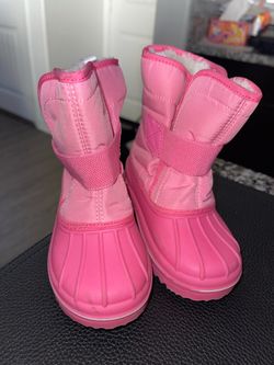 Pink used rain/snow boots