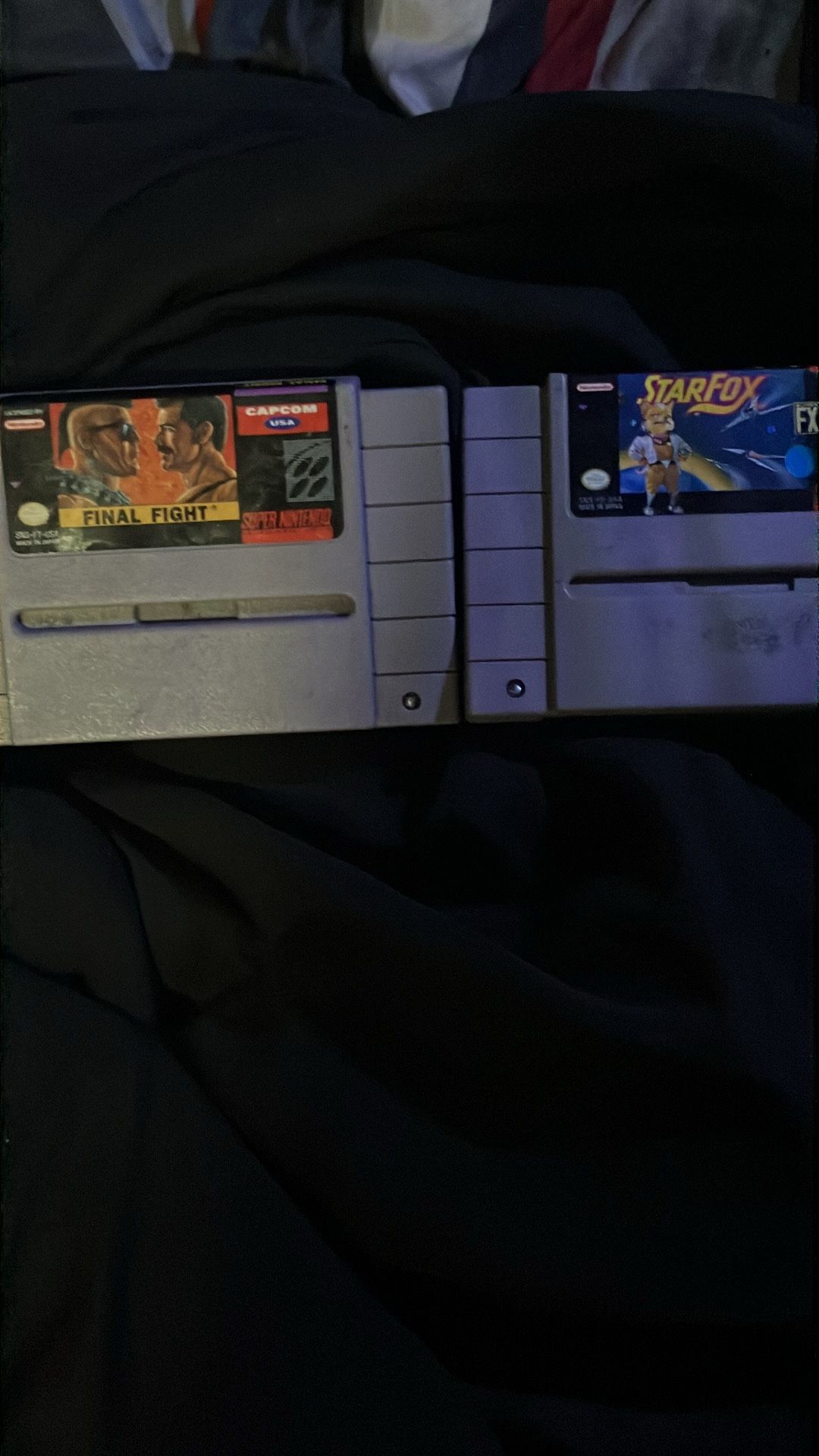 Starfox & Final Fight SNES Cartridges