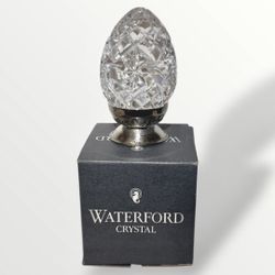 Retired Waterford Crystal Egg With Silver Plated Stand In Box 2nd Edition 1991