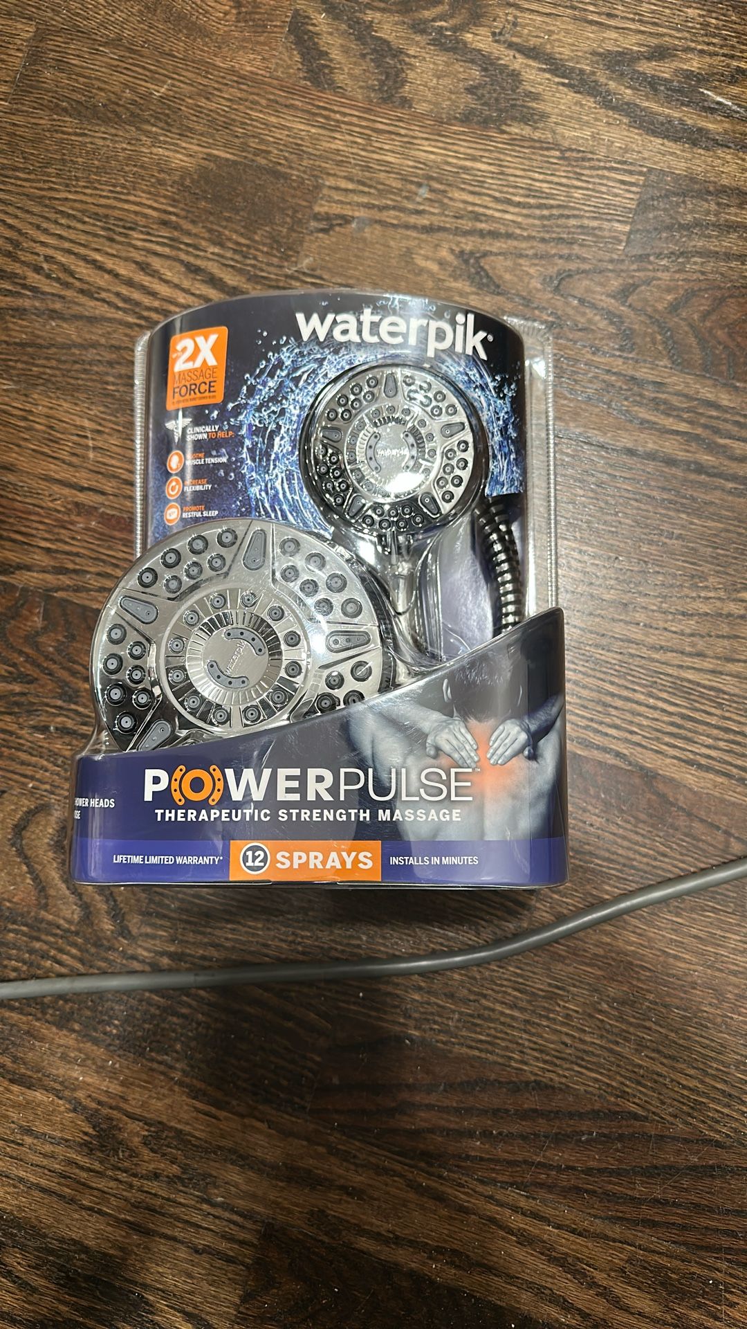 NEW Waterpik PowerPulse 2-In-1 Shower Head System With Handheld Sprayer SEALED