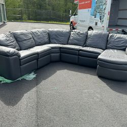 Leather Sectional Sofa with Recliner 105x325x270x165