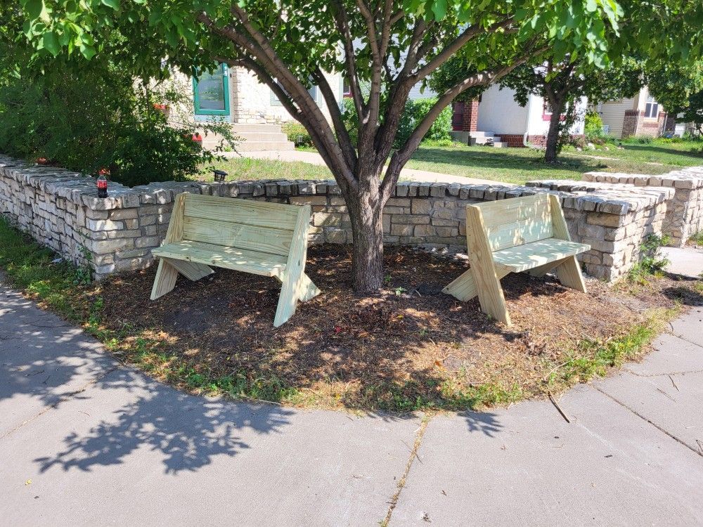 Handmade Wooden Outdoor Benches ($175 per)