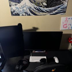Black L-Shaped Computer Desk with CPU Stand & Storage Bag