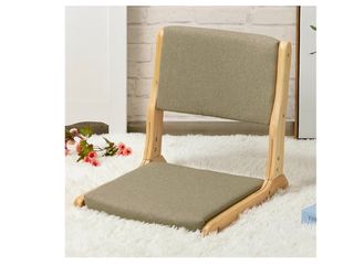 HollyHOME Foldable Japanese Style Floor Chair with Back Support, Tatami Chair with Cushion (AP6