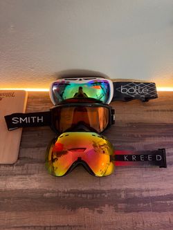 Lot of 3 Snow Ski Goggles – Bollé, Smith, Kreed