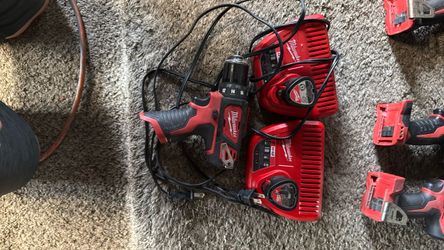 Milwaukee Drill with Two Battery Chargers