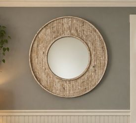 Reclaimed Wood Round Mirror