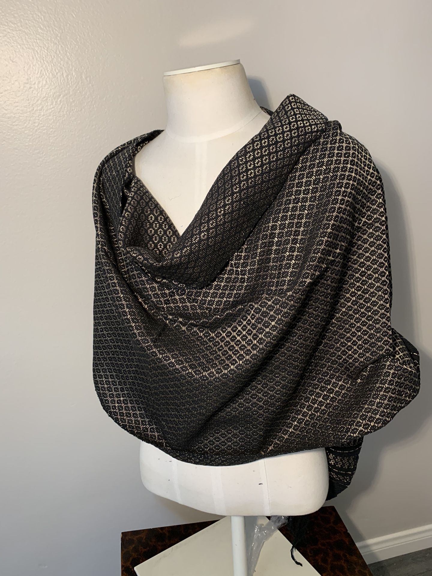 Metallic golden long shawl 70*23 inches