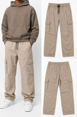 Beige Relaxed Fit Cargo Pants