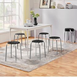Stackable Stools Set of 5, Classroom Flexible Seating, Silver