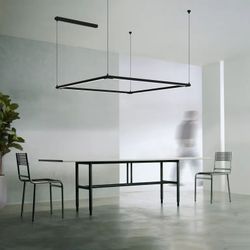 48" x 48" Mercury Pendant Square Minimalist LED (3000k / 80W) Pendant Chandelier (by Lorbits) [NEW IN BOX] **Retails for $899