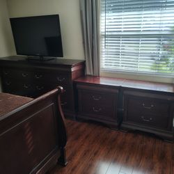 Queen Bedroom Set + Box Spring And Mattress