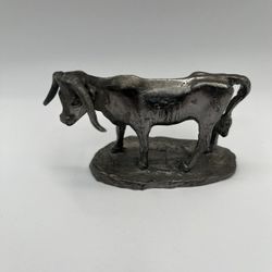 Vintage  GT Pewter Longhorn Bull Figure. 