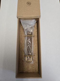 Holzkern Emma Women's Watch Band Brown Leather Gold Buckle 14mm NEW IN BOX