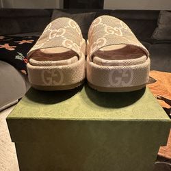 Authentic Gucci Shoes Platform slide Sandal 