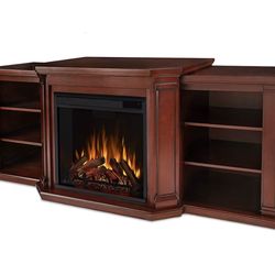 74" Electric Fireplace TV Stand for TVs up to 70 inches, Entertainment Center with Adjustable Shelves and Storage, TV Stand for Living Room and Bedroo