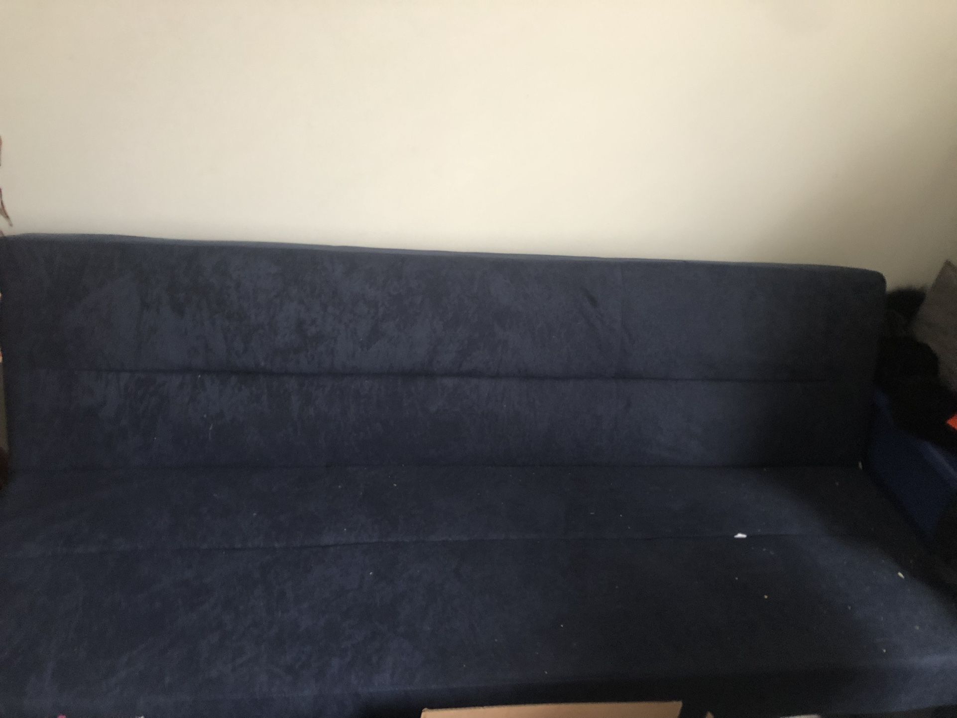 Blue Suede Futon Couch