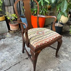 Vintage Antique 19th C Queen Anne Armchair
