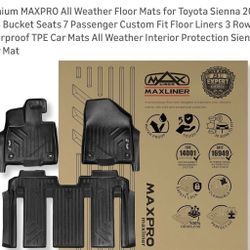 2021-2026 Toyota Sienna All Weather Floor Mats 1st And 2nd Row