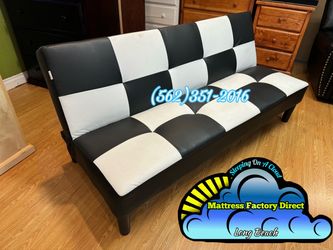 Black and white futon couch sofa Nuevo convertible
