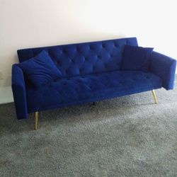 Urgent!!!!Royal Blue Sofa with Two Decorative Pillows (LIKE NEW) $250