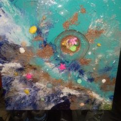 Ocean-Colored Abstract Art – 3D Design