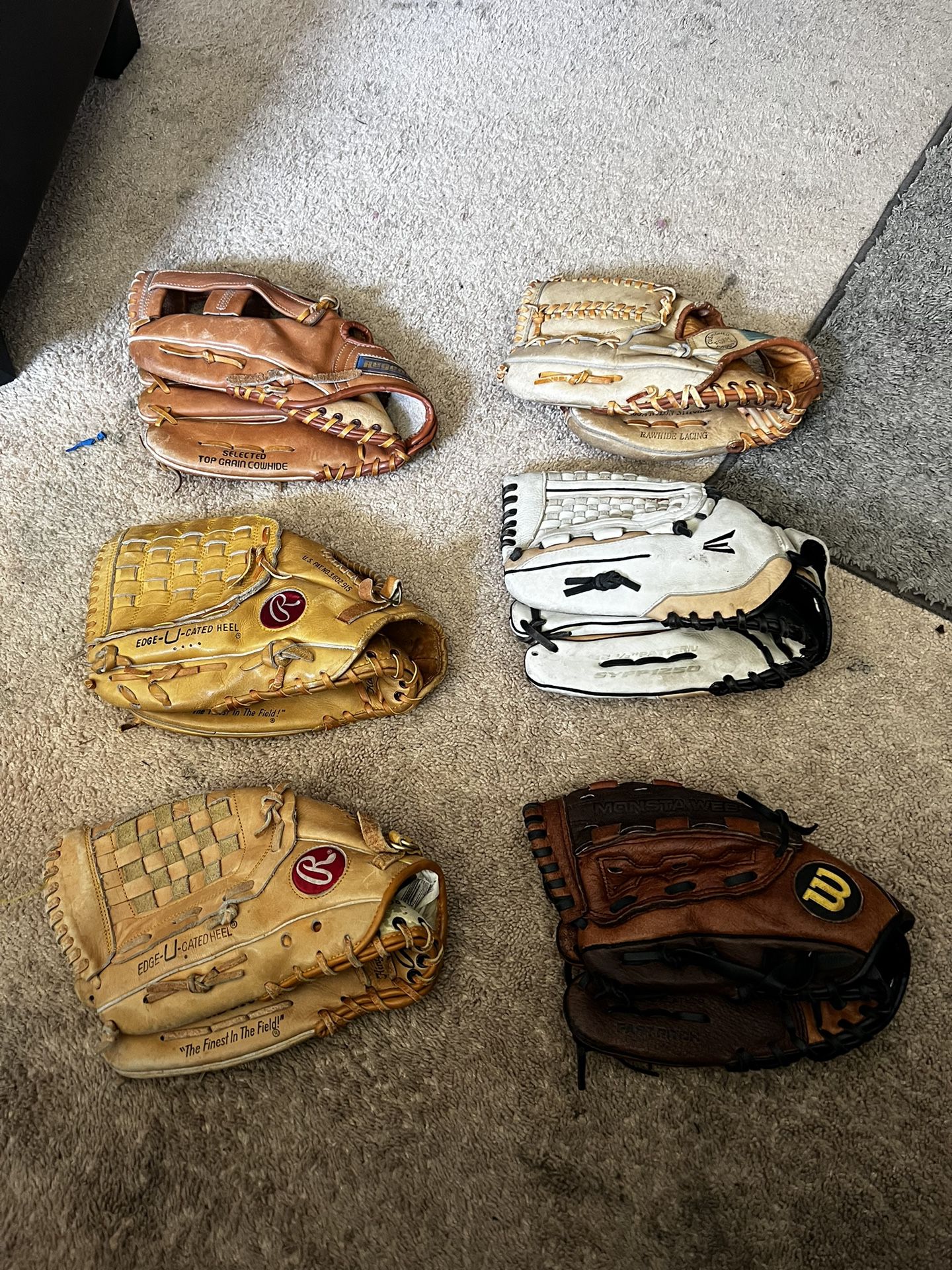 Left Handed Thrower Baseball And Softball Gloves Lefty LHT Have Righty Too Leather Rawlings Adult Gloves Regents Hustler Easton Wilson Youth Etc