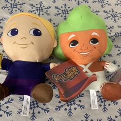 Willy Wonka and the Chocolate Factory Plush Oompa Loompa & Charlie New With Tags
