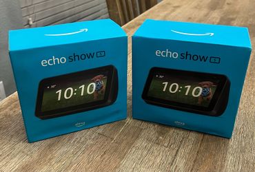 Echo Show 5 (newest model), Smart display, Designed for Alexa+, 2x the bass and clearer sound, Charcoal