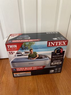 Intex 15” Essential Rest Dura-Beam Air bed Matress with Internal Pump Included - TWIN