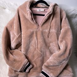 UGG Blush Pink Fleece Pullover Sweater Large 