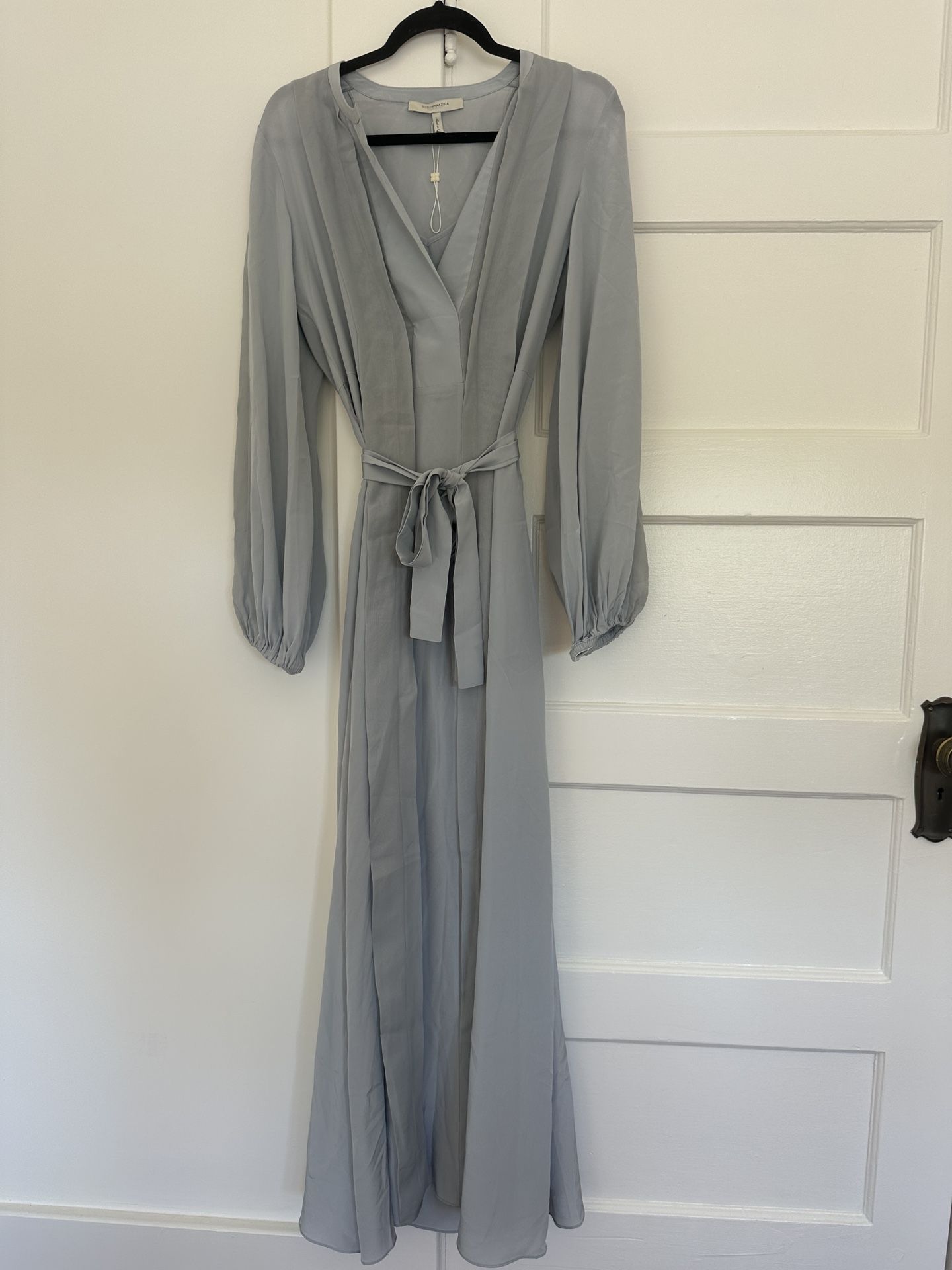 BCBG MaxAzria Blue Chiffon Gown + Matching Slip Dress Set — Barely Worn