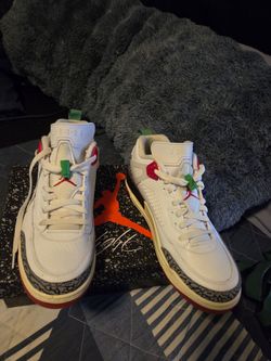 Jordan spizike low white, red size 10.5 $100