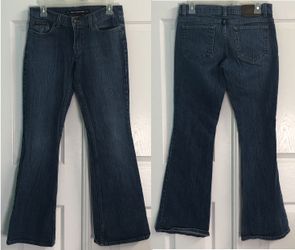 Vtg 90s/Y2K DKNY Dark Wash Flared Leg Low Rise Denim Blue Jeans Jrs 7R