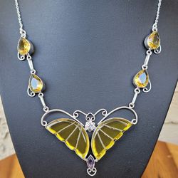 Rare Yellow Butterfly Necklace