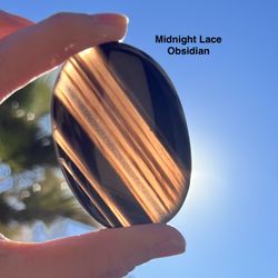 Midnight Lace Obsidian Palm Stone from Russia 48.9g