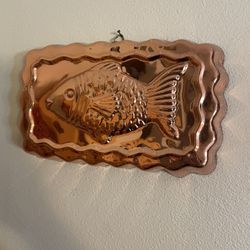 Vintage Copper Mold Fish , Copper Wall Decor