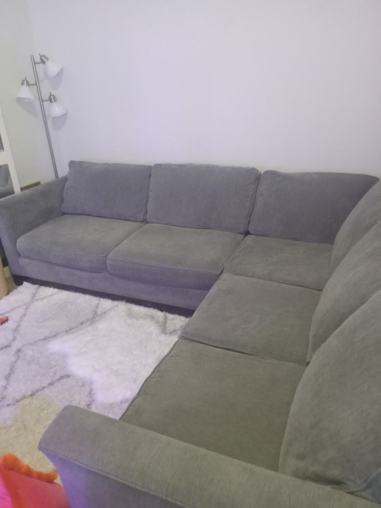Gray Deep Seated Sectional Sofa