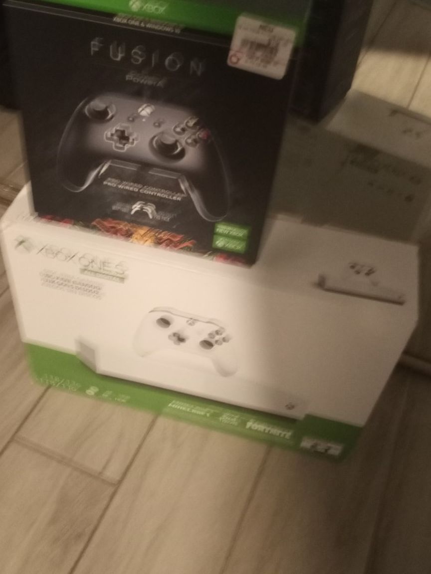 Xbox One S Digital Edition And Two Controllers