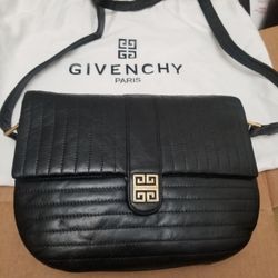 Vintage Givenchy Paris quilted Lambskin leather Flap shoulder crossbody bag