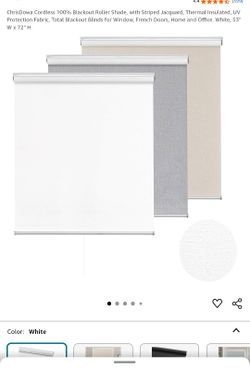 CORDLESS BLACKOUT ROLLER SHADE WHITE 53" X 72"