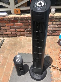 Sunter 40” Tower Fan AND Small Desk Fan COMBO WITH REMOTE AND OSCILLATES