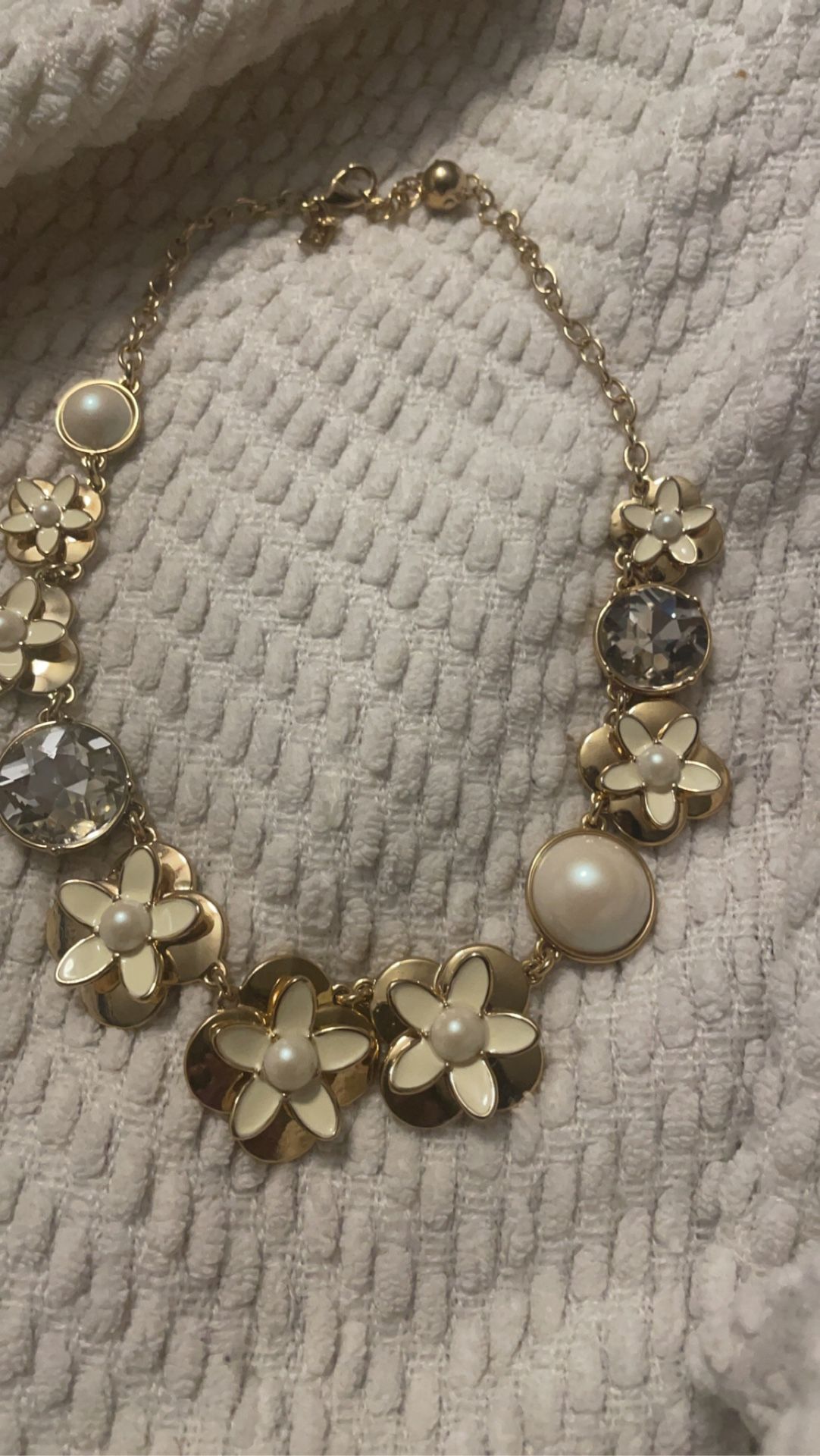 Kate Spade Pearl And Flowers Statement Necklace