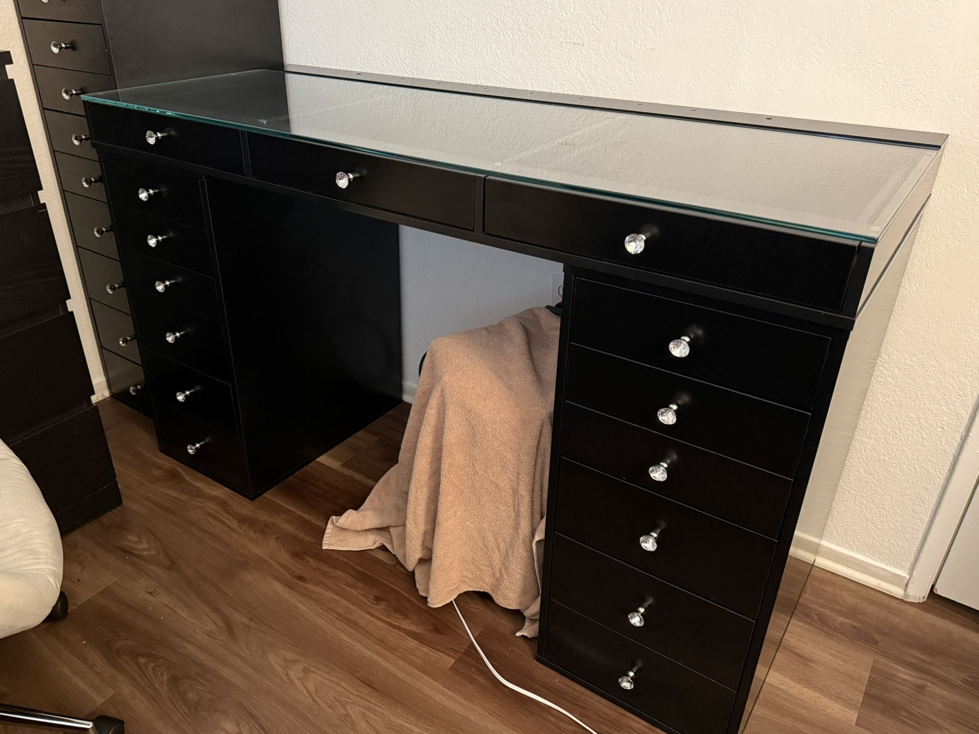 Makeup Vanity | Impressions Vanity SlayStation PRO 2.0 Glass Tabletop + 6 Drawer Units Bundle