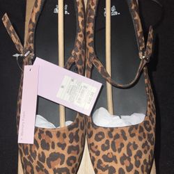 Women's Wild Fable Leopard Print Elsa Mary Jane Ballet Flats