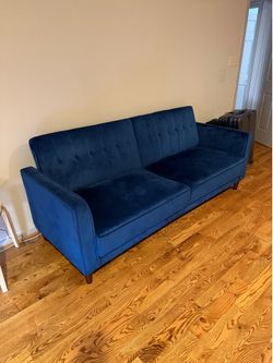 Blue Velvet sofa/futon