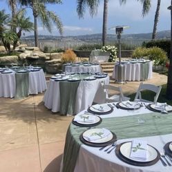 24 Sage Green Cheesecloth Runners 