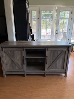 Farmhouse Barn Door TV Stand Console, coffee and end table