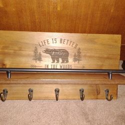 Wood Shelf! "LIFE IS BETTER IN THE WOODS" New! 